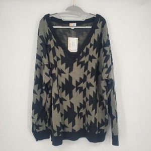NEW LuLaRoe Torrie Sweater Women's Size XL V-Neck Long Sleeve Pullover Black‎